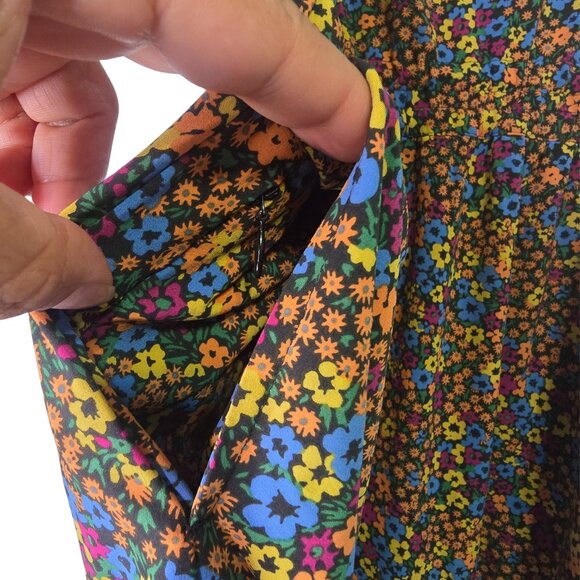 Boho Minimalist Toad & Co Maxi Dress XL NWT Black Floral - Picture 6 of 7